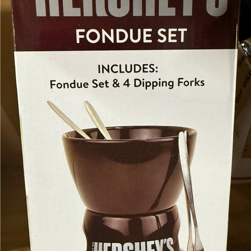 Chocolate Fondue Set with Dipping Forks - Brown